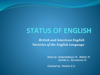 Status of English