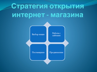 Стратегия открытия интернет - магазина