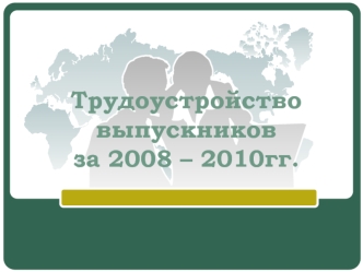 Трудоустройство выпускников за 2008 – 2010гг.