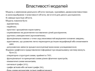 Властивості моделей. Симетрія у фізиці