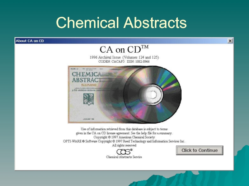 Chemical abstracts. Chemical abstracts service.