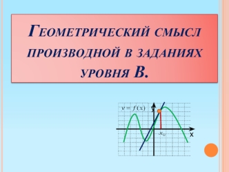 Геометрический смысл производной в заданиях уровня В.