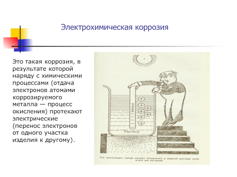 Электрическую перенос. Из за чего возникает коррозия отдача электронов.