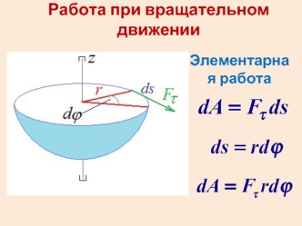 Динамика вращательного движения. Работа при вращательном движении