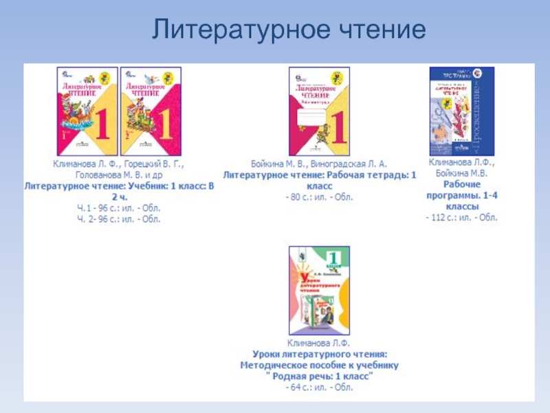 Учебники 1 кл школа россии