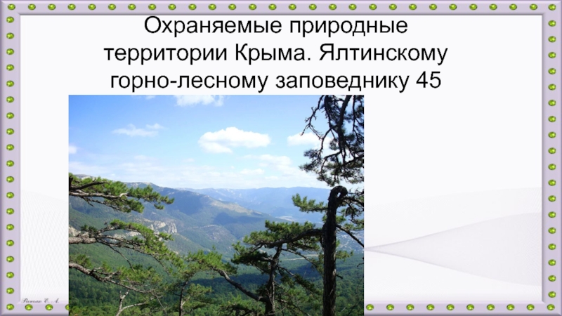 Ялтинский горно лесной природный заповедник презентация