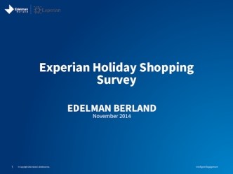 Experian Holiday Shopping Survey