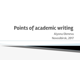 Points of academic writing