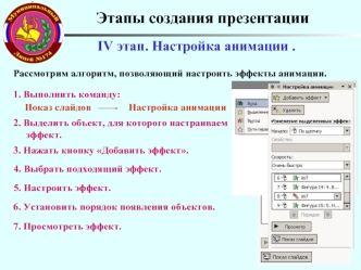 Этапы создания презентации