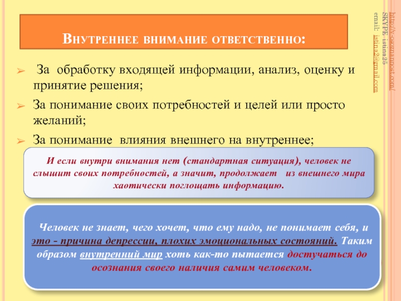 Внимание и внутренняя деятельность. Внутреннее внимание. Внешнее и внутреннее внимание. В понимании или в понимание. Осмысление или осмышление.