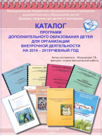 Каталог 
программ 
дополнительного образования детей
для организации 
внеурочной деятельности  
на 2014 – 2015учебный год