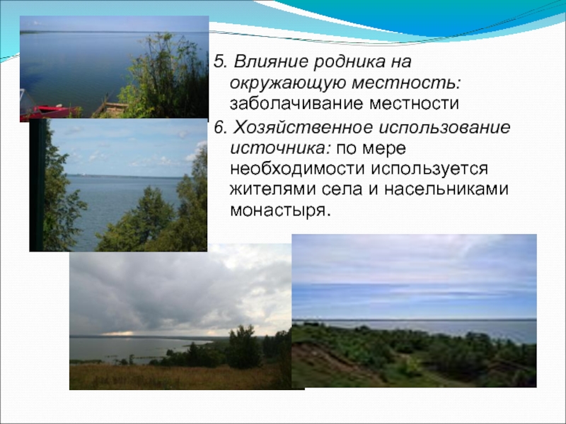 Родник на местности. Заболачивание родника. Влияние городов на окружающую местность. Родник и окружающая его местность.