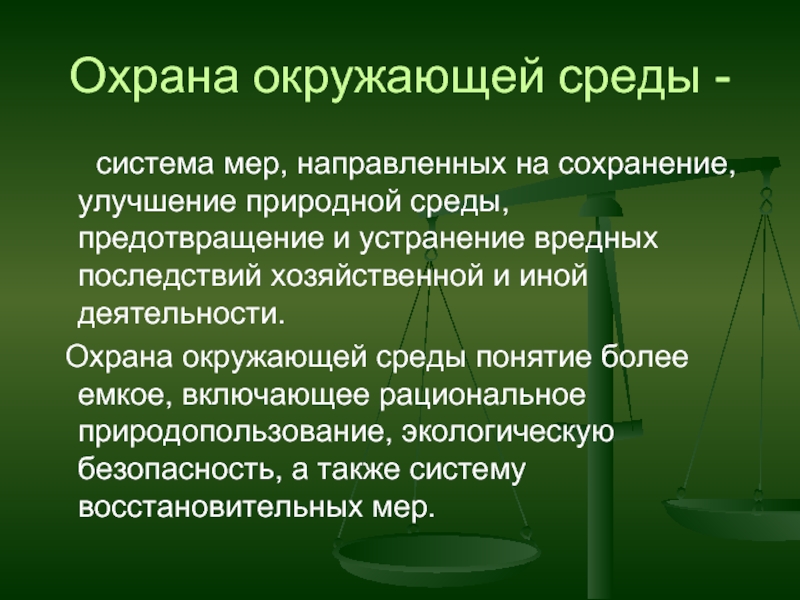 Правовая охрана окружающей среды городов и иных поселений презентация