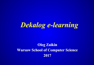 Dekalog e-learning
