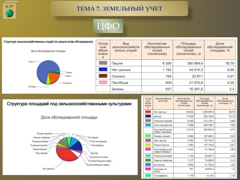 Виды учета земли. Структура площадей. Таблицы учета земли. Земельный учет.