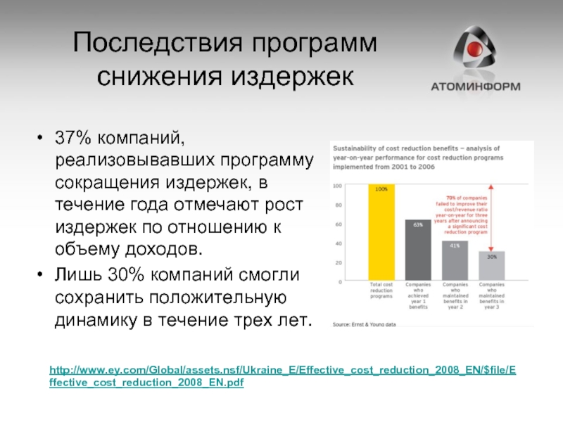 Программа последствия. Снижение затрат для презентации. Программы по уменьшению потребления бумаги. Рост издержек. Как снизить издержки страховой компании.