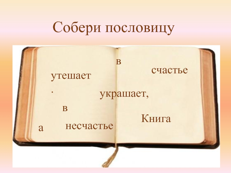 Книга в счастье украшает а в несчастье утешает схема предложения