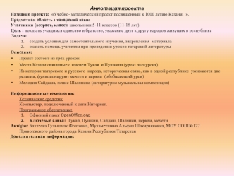 Аннотация проекта