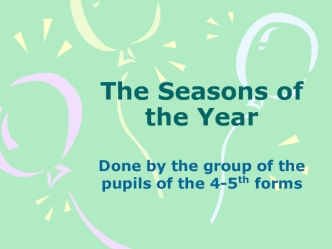 The Seasons of the Year