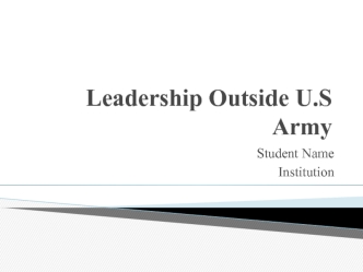 Leadership Outside U.S Army