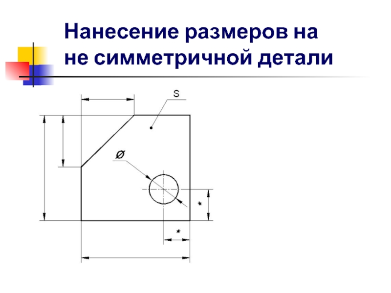 Толщина детали. Нанесение размеров на симметричных деталях. Простановка размеров на симметричной детали. Целесообразность нанесения размеров. Упражнения на нанесение размеров.