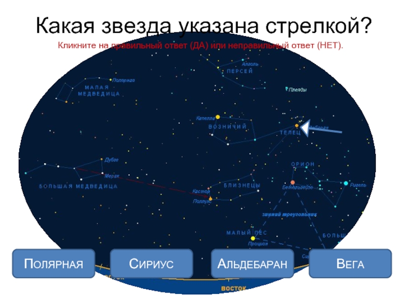 Как называется звезда отмеченная на рисунке стрелкой