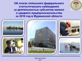 Об итогах сплошного федерального статистического наблюдения 
за деятельностью субъектов малого 
и среднего предпринимательства 
за 2010 год в Мурманской области