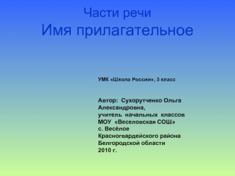Части речиИмя прилагательное