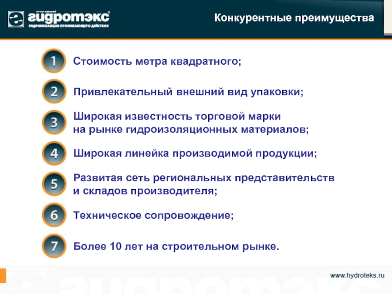 Преимущество цен. Стоимостные преимущества. Внешний вид товара и известность торговой марки. Кто нуждается в гидроизоляции рынки сбыта.