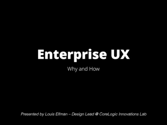 Why We Need Enterprise UX