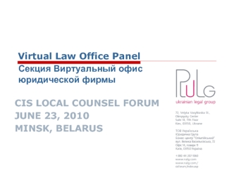 Virtual Law Office Panel