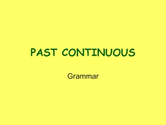 Past continuous. Grammar