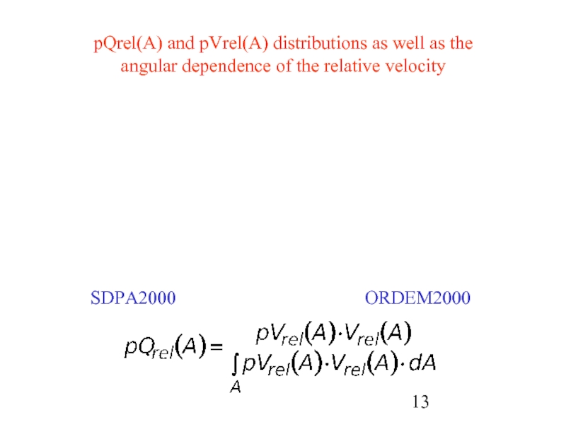 SDPA2000          ORDEM2000pQrel(A) and pVrel(A) distributions