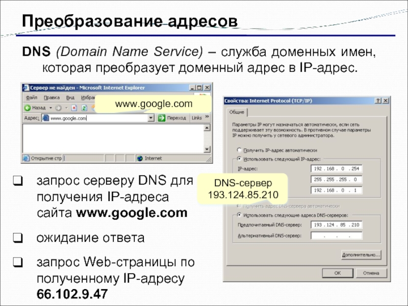 Dns адрес. DNS И IP адрес. Преобразование имен в IP-адреса. Преобразование IP адреса в доменное имя.