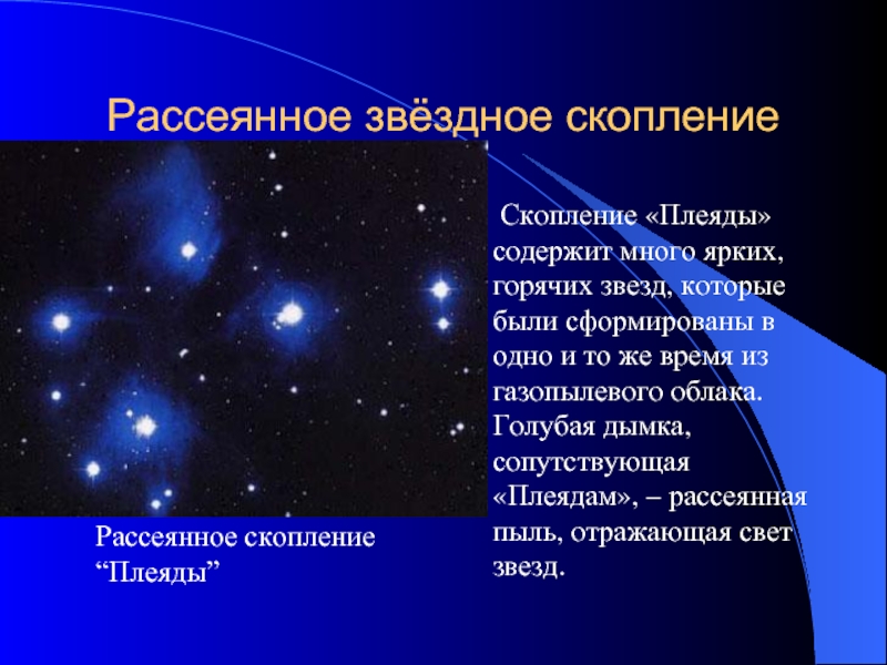 Звезды какие признаки. Рассеянные Звездные скопления Плеяды. Шаровые и рассеянныезвёздное скопление. Рассеянные и шаровые Звездные скопления. Рассеянные Звездные скопления Размеры.