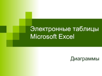 Электронные таблицы Microsoft Excel