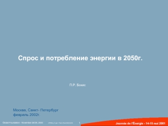 Cпрос и потребление энергии в 2050г.