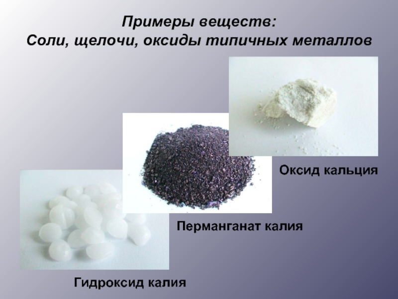 Металл основной оксид щелочь соль