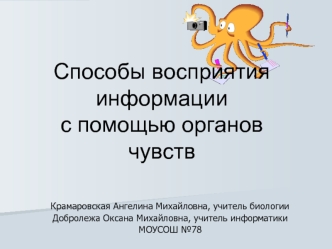 Способы восприятия информации с помощью органов чувств