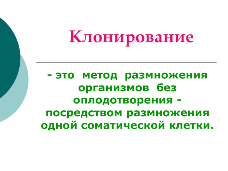 Презентация на тему клонирование