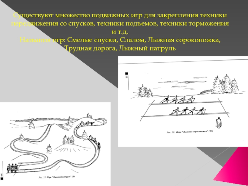 Правило подвижной игры на лыжах накаты