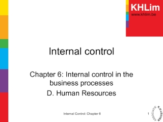 Internal control and deontology - Chapter 6 D. Human Resources