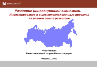 Развитие инновационной экономики. Инвестирование в высокотехнологичные проекты на раннем этапе развития