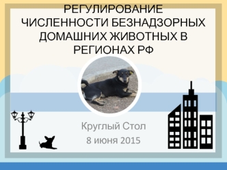 Регулирование численности безнадзорных домашних животных в регионах РФ