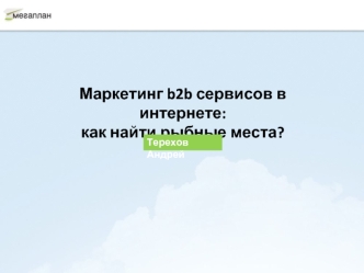 Маркетинг b2b сервисов в интернете: 
как найти рыбные места?