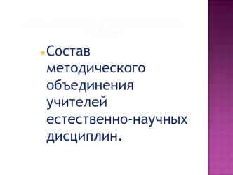 Состав методического объединения учителей естественно-научных дисциплин.