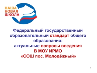 Федеральный государственный образовательный стандарт общего образования: актуальные вопросы введения
В МОУ ИРМО
 СОШ пос. Молодёжный