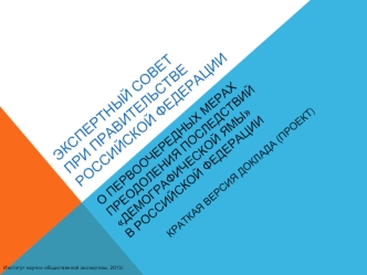 Экспертный совет при Правительстве Российской Федерации