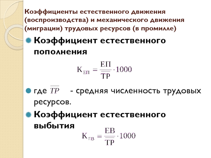 Коэффициент естественного прироста промилле