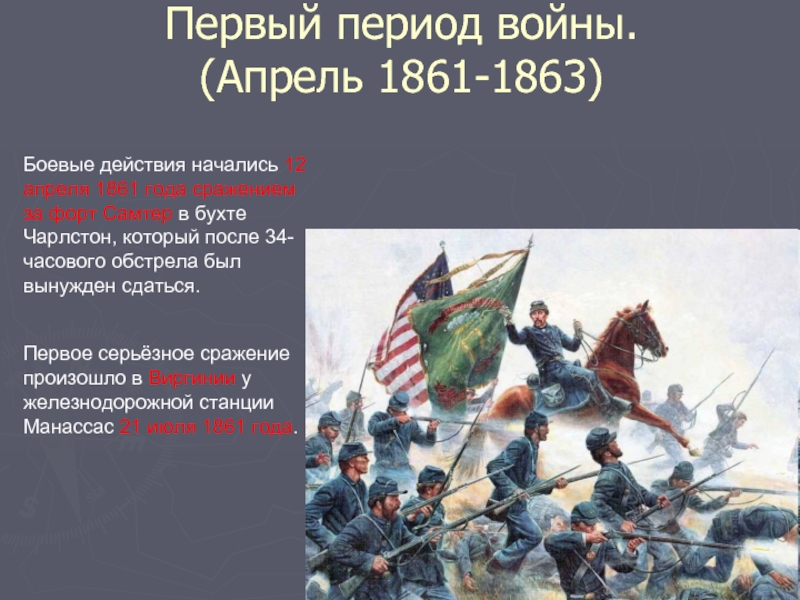 Россия вышла из войны в период. Первый период гражданской войны в США 1861-1865.